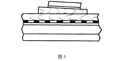 用壓木、木楔壓緊，見(jiàn)圖5
